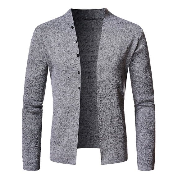 Vedolay Cardigan Sweaters for Men 2023 Full-Zipper Stand Collar Sweater Grey,2XL