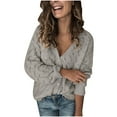 thumbnail image 1 of Vedolay Cardigan Sweaters for Women Long Sleeve Cardigan Button Sweater Long Sleeve Shirt Blouse Gray,XL, 1 of 5