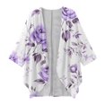 thumbnail image 1 of Vedolay Cardigan Sweaters for Women Long Sleeve Open Front Knit with Pockets Purple,XL, 1 of 4