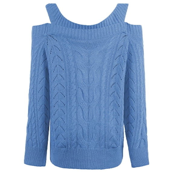 Vedolay Cardigan Sweaters for Women Open Front Casual Solid Color Knit Sweater Cover Up with Pockets Sky Blue,L