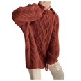 thumbnail image 1 of Vedolay Cardigan Sweaters for Women Turtleneck Long Sleeve Loose Casual Knit Pullover Sweater Blouse Red,One Size, 1 of 5