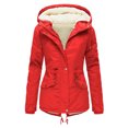 thumbnail image 1 of Vedolay Cardigan for Women Long Sleeve Bomber Jacket Coat with Pocket Red,3XL, 1 of 5