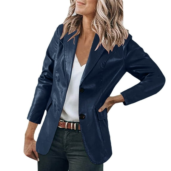 Vedolay Cardigan for Women Long Sleeve Button Down Blazer Jacket Wear Coat Navy,S