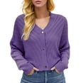 thumbnail image 1 of Vedolay Cardigan for Women Summer Trendy Casual Light Weight Cardigan Open Front Ladies Cardigans Purple,XL, 1 of 5