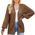 thumbnail image 1 of Vedolay Cardigans for Women Fashion Winter Causal Slim Sweatshirt Jacket Outwear Sweater Brown,M, 1 of 5