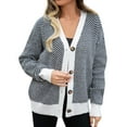 thumbnail image 1 of Vedolay Cardigans for Women Knit Zip Cardigan Sweater with Pockets Black,S, 1 of 5
