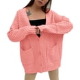 thumbnail image 1 of Vedolay Cardigans for Women Lightweight Open-Front Cardigan Solid Color Sweaters for Women Pink,L, 1 of 5