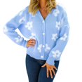 thumbnail image 1 of Vedolay Cardigans for Women Long Knit Cardigan Sweaters Oversized Fall Dressy Casual Jackets Blue,M, 1 of 5