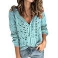 thumbnail image 1 of Vedolay Cardigans for Women Long Sleeve Button Down Sweaters Coat Knitwear Light Blue,XL, 1 of 5