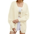 thumbnail image 1 of Vedolay Cardigans for Women Long Sleeve Open Front Knit with Pockets White,XL, 1 of 5