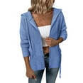 thumbnail image 1 of Vedolay Cardigans for Women Open-Front Cardigan Coat Solid Color Coats for Women Blue,M, 1 of 5