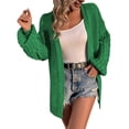 thumbnail image 1 of Vedolay Cardigans for Women Open Front Casual Long Sleeve Lightweight Cardigan Sweater Green,S, 1 of 5