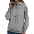 thumbnail image 1 of Vedolay Casual Jackets Womens Casual Distressed Casual Jacket Ripped Fringe Cropped Casual Jacket,Gray M, 1 of 5