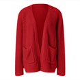 thumbnail image 1 of Vedolay Casual Jackets for Women Casual Ripped Frayed Jacket Long Sleeve Oversized Casual Coat with Pockets,Red XL, 1 of 4