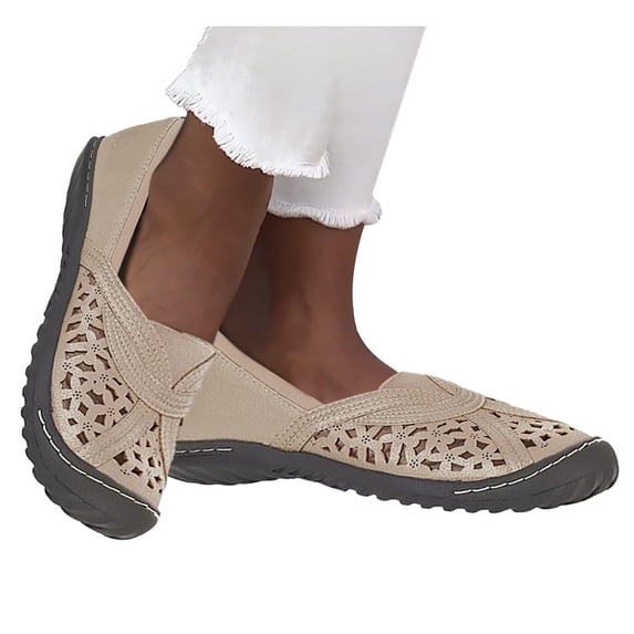 Vedolay Casual Shoes For Summer Ladies Slip-On Platform Loafers Casual Comfortable Fashion Shoes,Gold 7.5