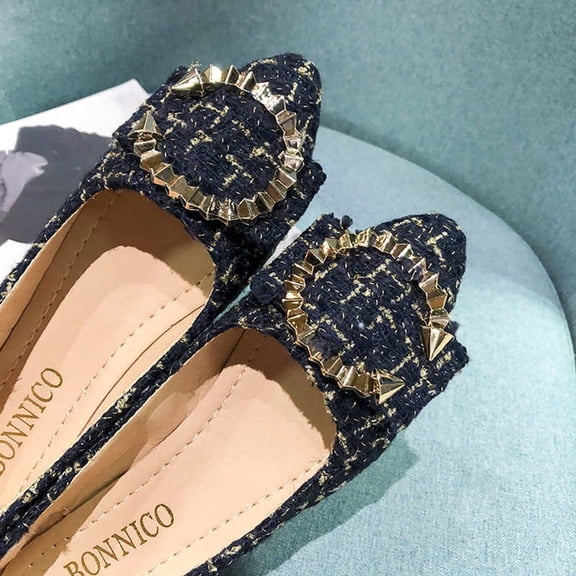 Vedolay Casual Shoes For Women 2023 Shoes for Women Flats Slip-on Loafer for Ladies,Blue 7.5