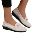 thumbnail image 1 of Vedolay Casual Shoes Ladies Women's Loafers Platform Round Toe Fashion Slip-on Comfort Walking Leisure Shoes,Beige 7, 1 of 5