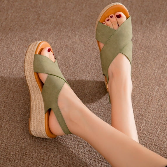 Vedolay Casual Shoes Sandals for Women Vintage Slip On Flip Flops Sandals Women Dressy Summer Flat,Brown 7.5