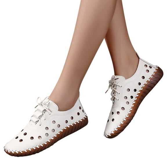 Vedolay Casual Shoes Women Womens Walking Shoes Lightweight Slip on Breathable Mesh Comfortable Loafers,White 8