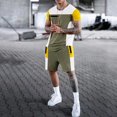 thumbnail image 1 of Vedolay Casual Short Sets For Men 2023 Mens Summer 2 Piece Set Short Sleeve T Shirts and Shorts Stylish Casual Sweatsuit Set,AG 3XL, 1 of 3