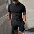 thumbnail image 1 of Vedolay Casual Short Sets For Men Mens Casual Polo Shirt and Shorts Sets Two Piece Summer Set for Men,Navy M, 1 of 4