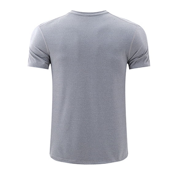 Vedolay Casual Tops For Men Men's Short Sleeve Soft T-Shirt Casual Solid Color Crew Neck Tee Tops Pocket Shirt,Gray XL