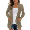 thumbnail image 1 of Vedolay Casual jacket Women's Casual Jackets Long Sleeve Business Lapel Collar Work Office Clothes,Khaki XXL, 1 of 5