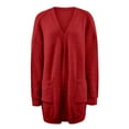 thumbnail image 1 of Vedolay Casual jacket Women's Distresse Oversized Stretch Button Up Cropped Coats,Red XL, 1 of 3
