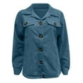 thumbnail image 1 of Vedolay Casual jacket Women's Oversized Frayed Lightweight Casual Jacket Button Down Casual Jacket,Light Blue S, 1 of 4