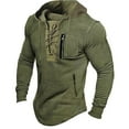 thumbnail image 1 of Vedolay Clothes for Men 2023 Plus Oversized Crew Neck Long Sleeve Pocket Sweatshirts Green,XL, 1 of 2