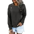 thumbnail image 1 of Vedolay Clothes for Women Casual Long Sleeve V Neck Pullover Tops Black,L, 1 of 5