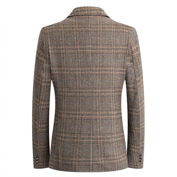 Vedolay Coat for Men Casual Open Front Long Sleeve Work Business Lapel Jacket Blazers with Pockets,Brown 4XL