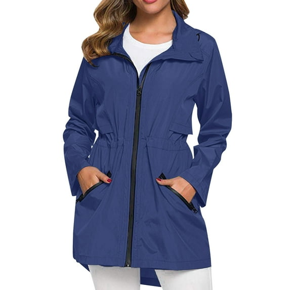 Vedolay Coat for Women Autumn Coats Solid Color Long Sleeve Casual Jacket Outerwear,Blue S