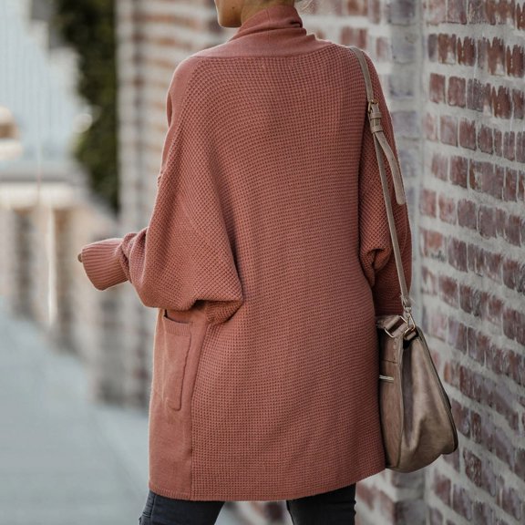 Vedolay Coat for Women Basic Solid Color Button Down Casual Jacket With Pockets,Red S