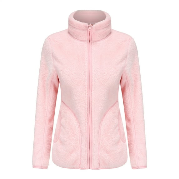 Vedolay Coat for Women Winter Open-Front Cardigan Coat Solid Color Coats for Women 2023 Pink,2XL