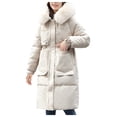 thumbnail image 1 of Vedolay Coat for Women Winter Stretch Casual Winter Jacket Winter Parka for Women Beige,XL, 1 of 5