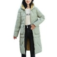 thumbnail image 1 of Vedolay Coat for Women Winter Winter Coats Mid-Length Hooded Outwear Jackets Casual Outcoats Mint Green,L, 1 of 4