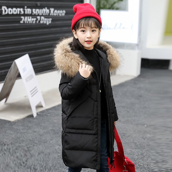 Vedolay Coats Baby Girls Chic Open Front Jackets Long Sleeve Winter Zippered Coat,Black 7-9 Years