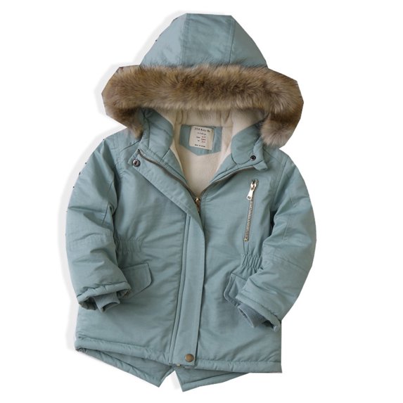 Vedolay Coats Boy's Lined Jacke Hooded Full Zip Windbreaker Jackets for Kids,Green 6-7 Years