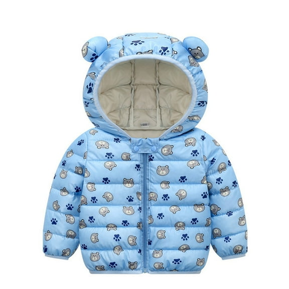 Vedolay Coats Boy's Ruffle Button Padded Winter Long Sleeve Jackets Outwear with Pockets,Blue 6-12 Months
