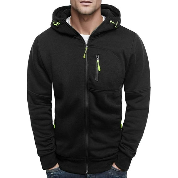 Vedolay Coats for Men 2023 Fashion Men Casual Zipper Cardigan Tops Coat Black,M