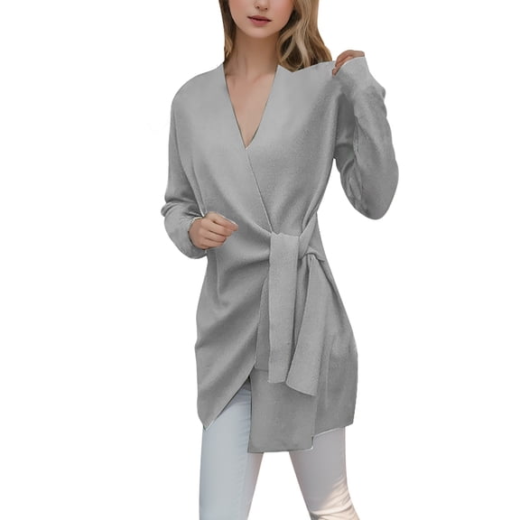 Vedolay Coats for Women Long Hooded Trench Coats Lined Windbreaker Travel Jacket Grey,S