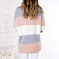 thumbnail image 1 of Vedolay Cropped Sweater Women's 2023 Lantern Long Sleeve Crewneck Casual Solid Color Ribbed Pullover Sweater,Pink XXL, 1 of 4