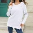 thumbnail image 1 of Vedolay Cropped Sweater Women's Crew Neck Sweater 2023 Long Sleeve Solid Color Casual Knitted Pullover Tops,White M, 1 of 4