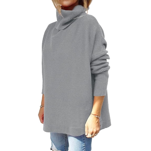 Vedolay Cropped Sweater Women's Fall Sweater 2023 Long Sleeve Soft Ribbed Knit Pullover Tops,Gray XL