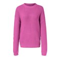 thumbnail image 1 of Vedolay Cropped Sweater Women's Fashion Fall Sweaters Ruffle Neck Knit Pullover Cute Tops,Hot Pink XXL, 1 of 4