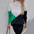thumbnail image 1 of Vedolay Cropped Sweaters for Women Fall Striped Sweater 2023 Long Sleeve Loose Oversized Pullover Tops,Green M, 1 of 5