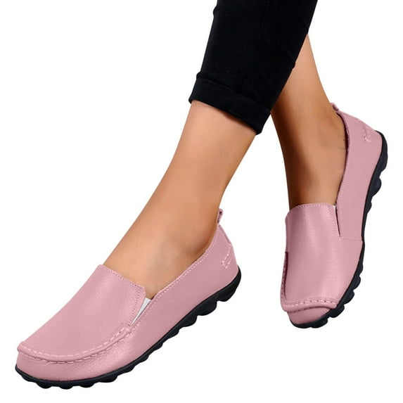 Vedolay Cute Casual Shoes Women's Platform Cute Bow Slip on Sneaker,Casual Fashion Loafers,Pink 6.5