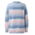 thumbnail image 1 of Vedolay Cute Sweaters Fall Womens Striped Fashion 2023 Sweaters Collared Oversized Pullover Tunic Tops,Blue One Size, 1 of 5