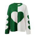 thumbnail image 1 of Vedolay Cute Sweaters Oversized Sweaters for Women Crewneck Long Sleeve Knit Warm Pullover Sweater,Green XL, 1 of 4